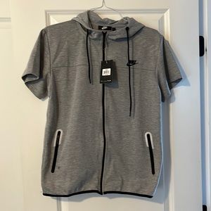 Nike tech short sleeve zip up hoodie
